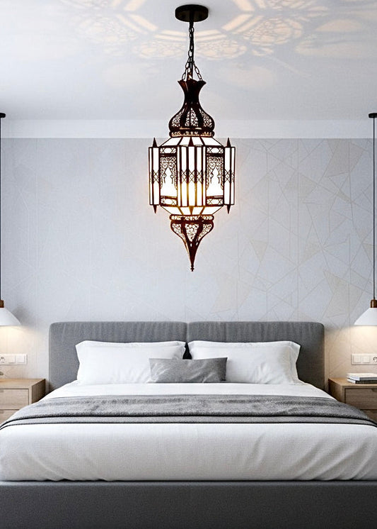 Vintage style glass globe light with solid brass fittings for elegant interiors.
