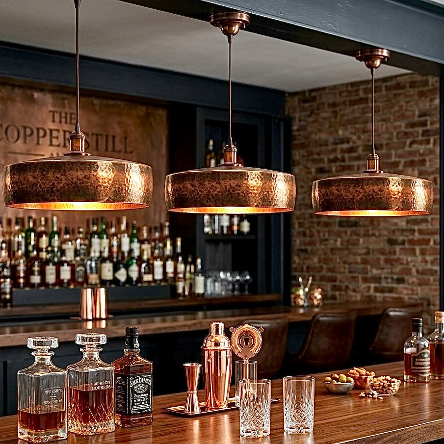 Hammered Copper Dome Light Fixture  - Ref.2062