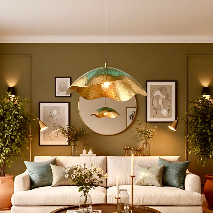 Oxidized Gold Brass Dome Light Fixture - Ref.2757