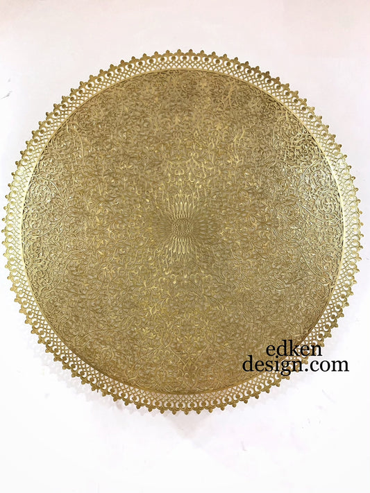 Handmade Moroccan brass wall lamp flush mount with intricate patterns.