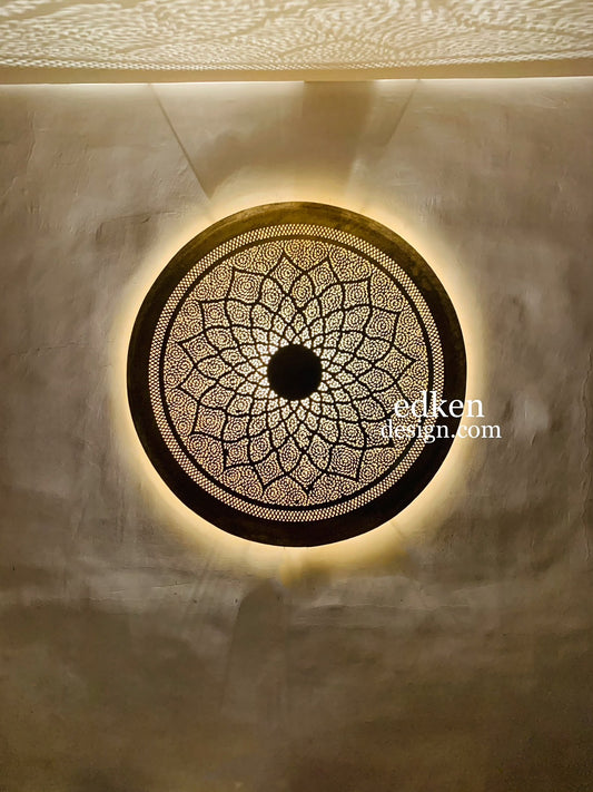 EDKEN LIGHTS - Morocco Brass Wall Light Sconce Moroccan Wall Sconces Flush Mount Crafts Moroccan Design Ceiling lights Round