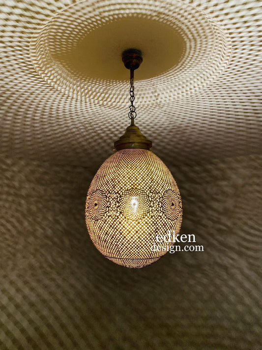 EDKEN LIGHTS - Morocco Ceiling Lamp Shades Lemon Shape Design Fixture Ball Hanging Lights Handmade Brass Morocco Lamp