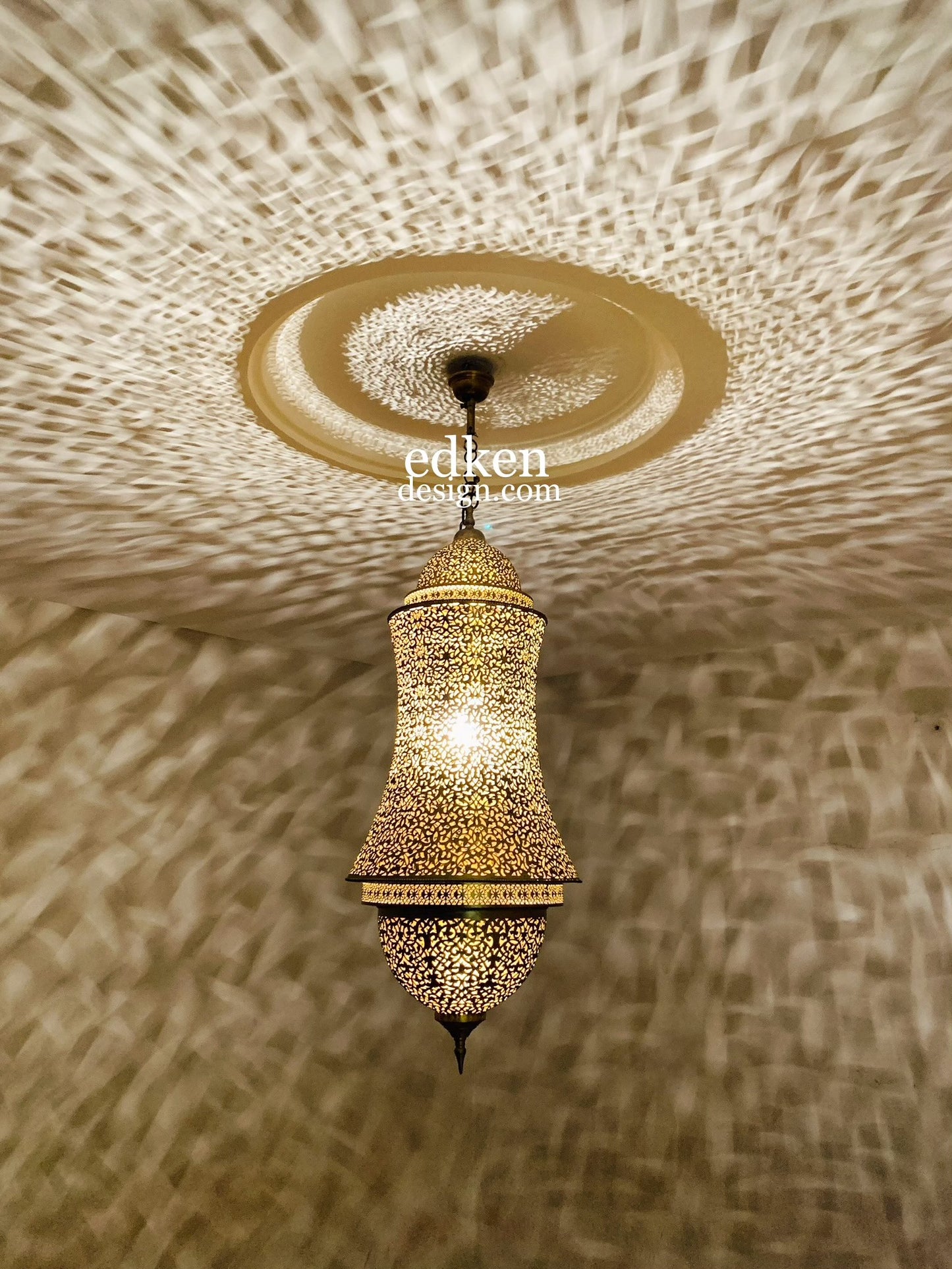 EDKEN LIGHTS - Morocco Ceiling Chandelier Large Hanging Lamp Shades Fixture Moorish Lights Handmade Brass in Morocco 2