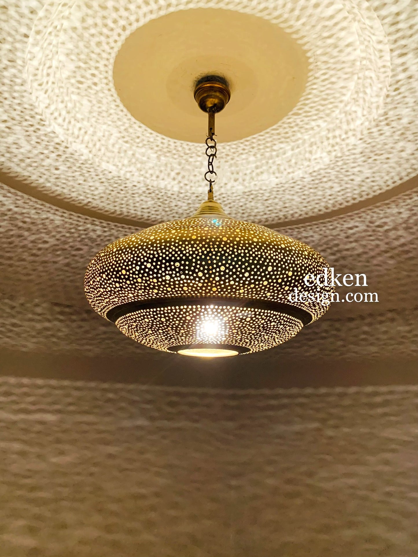 EDKEN LIGHTS - Moroccan Ceiling Pendant Antique Brass Lamp Moroccan Pendant Lighting Chandelier Lighting Moroccan Ceiling lamps