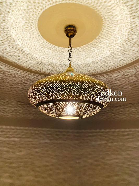 EDKEN LIGHTS - Moroccan Ceiling Pendant Antique Brass Lamp Moroccan Pendant Lighting Chandelier Lighting Moroccan Ceiling lamps